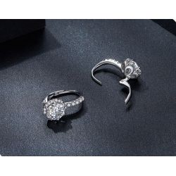 Hoop Earrings 1.0CT Moissanite For Women 925 Sterling Silver 