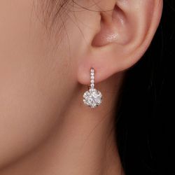 Hoop Earrings 1.0CT Moissanite For Women 925 Sterling Silver 