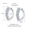 Moissanite Huggie Hoop Earrings 925 Sterling Silver 
