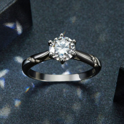 1ct Round Moissanite Diamond Solitaire  S925 Silver Rings