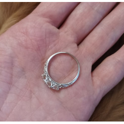 1.1CTTW Round Moissanite Diamond S925 Silver Ring for women