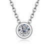 Moissanite Round Brilliant Cutting 18K Gold Plated 45cm 925 Sterling Silver Necklaces 