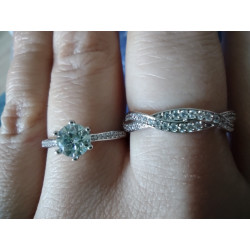 Wedding 925 Sterling Silver 0.8 ct Moissanite diamond Ring