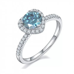 True love heart Ring S925 Sterling silver Moissanite diamond
