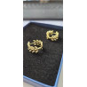 Leaf 14k gold plated Moissanite Diamond Hoop 925 Silver Earrings
