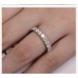 3mm 2-3ct D Color Moissanite 18K gold plated Sterling SIlver Ring 