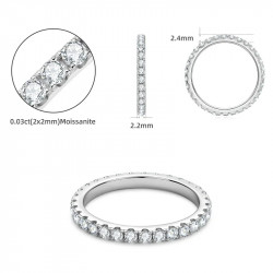 2mm D Moissanite Classic Stackable Rings 925 Sterling Silver
