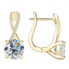 Moissanite Drop  Earrings Real 925 Silver Gold Plated