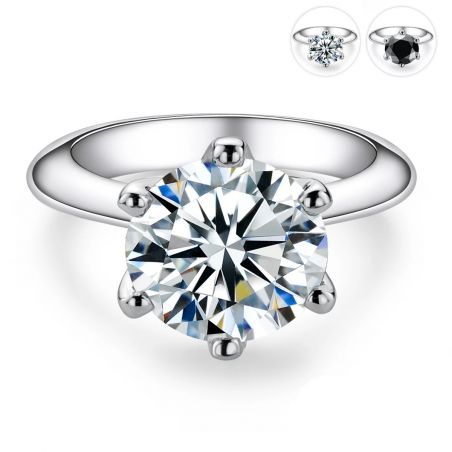 925 Sterling Silver Solitaire Moissanite Ring 18KGold plated