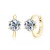 Silver D1.0ct Moissanite Huggie Earrings Gold plated 