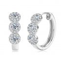 Hoop Earring D Color Moissanite Gold plated  925 Sterling Silver