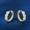 Hoop Earring D Color Moissanite Gold plated925 Sterling Silver