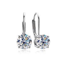 Diamond Dangle Drop Earrings 925 Sterling Silver
