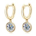 Gold plated 925 Silver 1CT, 2CT Moissanite Drop Earring 