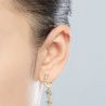 4mm 5mm Round Moissanite Long Tassel Earrings 100% 925 Sterling Silver 