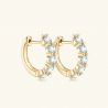 14k Gold plated 3.5mm Moissanite Diamond D Color 925 Sterling Silver Earrings 