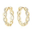 Twisted 925 Sterling Silver Moissanite Pave Set Earrings  