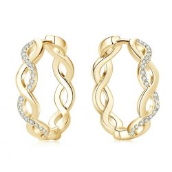 Twisted 925 Sterling Silver Moissanite Pave Set Earrings