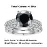 3ct Main Stone(Total 4.15ct) D Color Moissanite Ring Set 