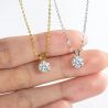 925 Sterling Silver 2CT 8mm moissanite Round Pendant Necklace for women