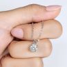 925 Sterling Silver 2CT 8mm moissanite Round Pendant Necklace for women