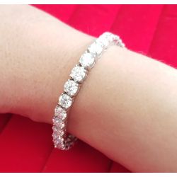 5mm moissanite tennisrow iced diamond Gold plated Sterling silver bracelet 