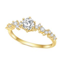 5mm Moissanite Diamond 14K Pure Gold Band Ring