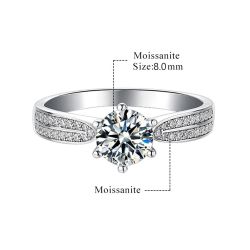14K White Gold 2ct Moissanite Engagement Wedding Ring