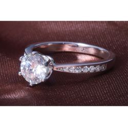 Real 14K white gold 1.5Ct Moissanite Diamond Engagement Ring