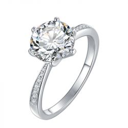 Real 14K white gold 1.5Ct Moissanite Diamond Engagement Ring