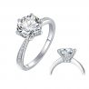 Real 14K white gold 1.5 Ct Moissanite Diamond Engagement Ring