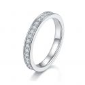 14K white gold Band  Eternity Moissanite Wedding Ring 
