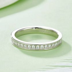 14K white gold BandEternity Moissanite Wedding Ring 