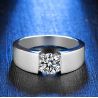 Solitaire Engagement Men RingsGold Plated Silver 1ct D Color Moissanite Diamond