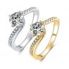Real 14K white Gold Jewelry Twisted Designs 1ct VVS Moissanite Diamond Ring