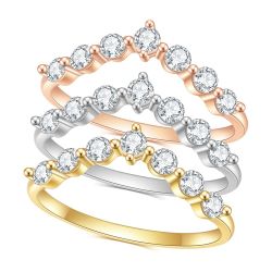Real 14K gold moissanite diamond stacking ring