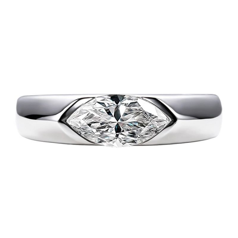 1 Carat 510mm Marquise Cut D Color Moissanite Diamond Wedding 925 Sterling Silver Rings 