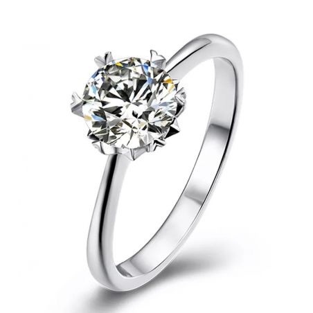 Snowflake Moissanite Diamond Jewelry Ring Sterling Silver