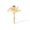 925 Sterling Silver White Enamel Lotus Flower Pendant Earrings Ring Set 