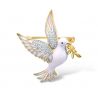 Handmade Enamel Peace Pigeon Bird Brooch Sterling silver 