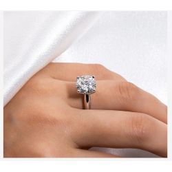 3.5ct D Color Cushion Cut Moissanite EngagementRing 925 Sterling Silver