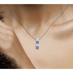 Gold plated Silver Blue Nano Zirconia Jewelry Set for girl's 