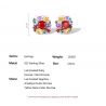 Fine Jewelry Colorful Flowers Ladybug Sparkling Red Stone Handmade Jewelry set 