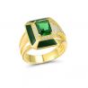 Fine Jewelry Handmade Enamel Green Stones White CZ Earrings Ring Set