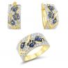 Sterling Silver Tulip Flower Gold Plated Ring Earrings Fine Jewelry