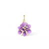 Delicate Purple Flower Enamel Sterling silver set 
