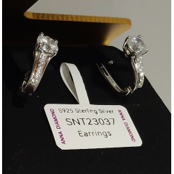 Sterling Silver Earrings White Cubic Zirconia