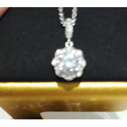 Sterling Silver Pendant White Cubic Zirconia