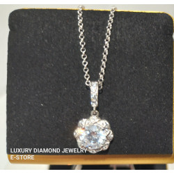 Sterling Silver Pendant White Cubic Zirconia