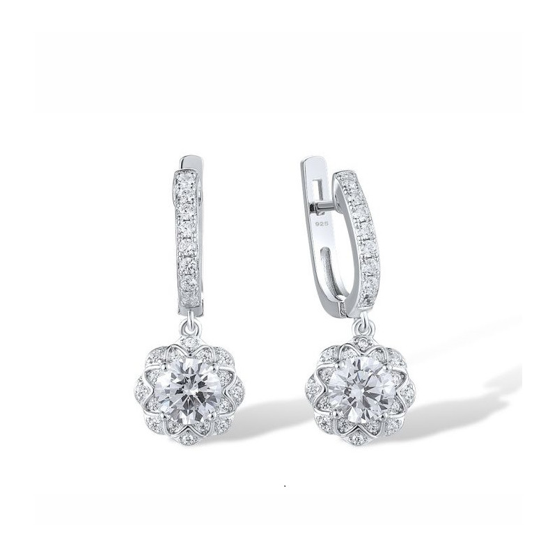 Gold plated White zircon Sterling silver Earrings